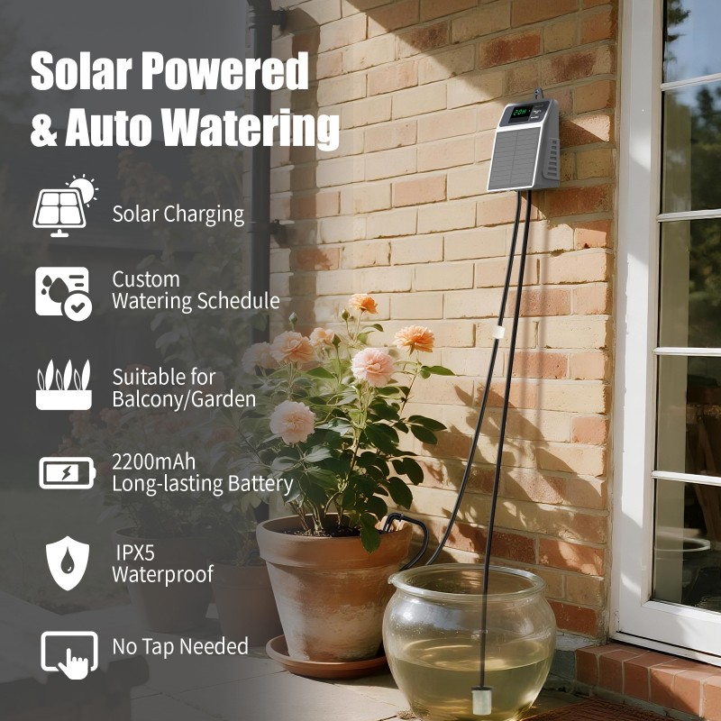 Outdoor Power And Plant - A03F-Zonne-energie Automatische druppelirrigatieset Timermodi Slim besproeiingssysteem