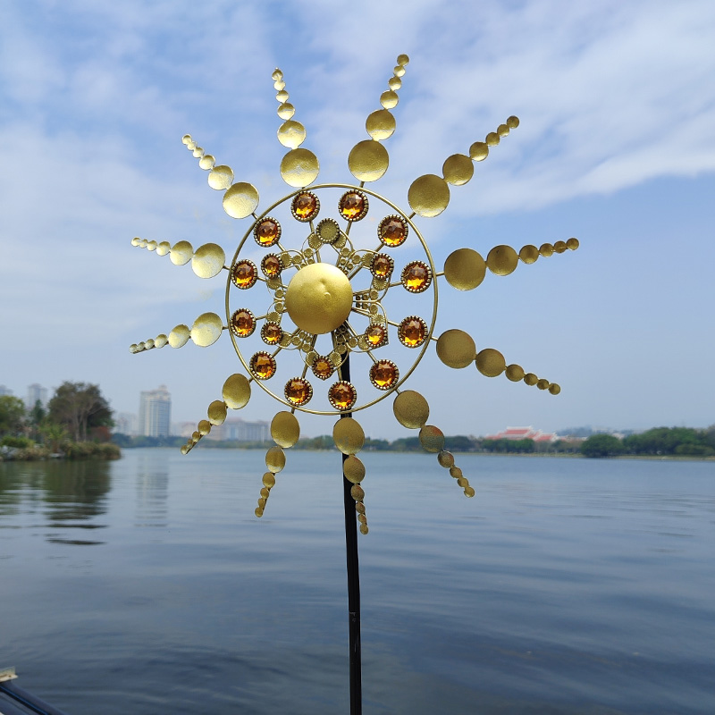 Outdoor Power And Plant - Zonnebloem ijzeren windmolen spinner buiten tuin
