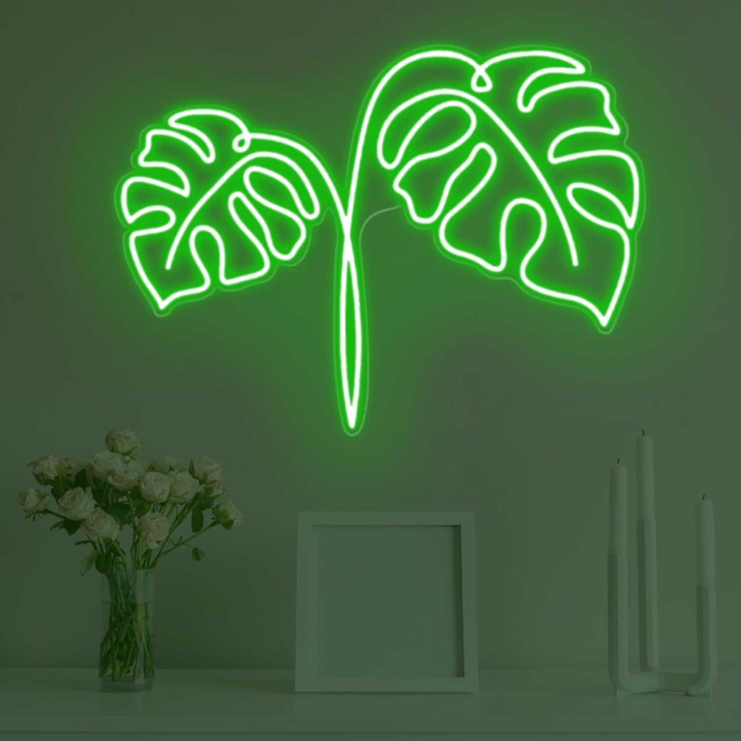 Outdoor Power And Plant - Monstera Leaf Neon Sign USB-aangedreven plant