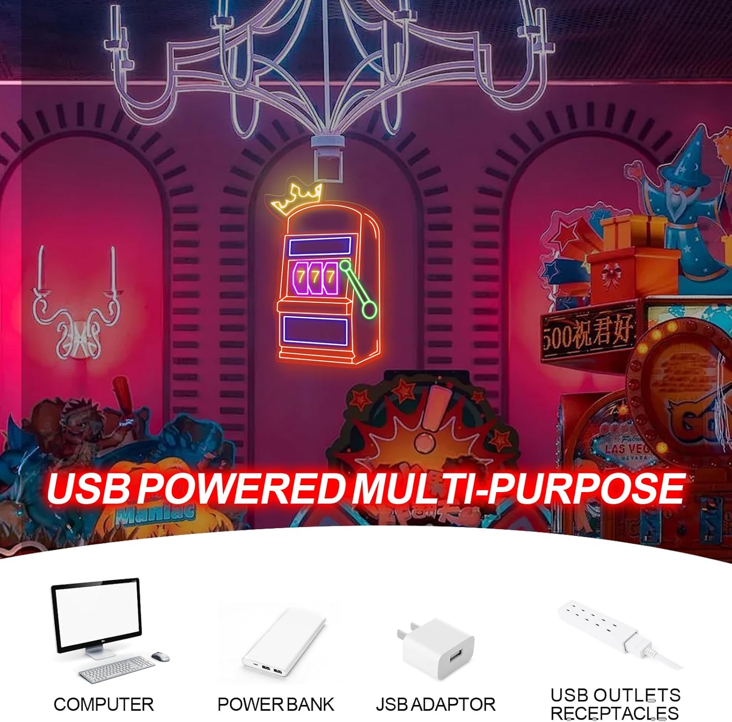 Slot Machine Neon Sign Game Ic - Outdoor Power Garage recensie en prijs