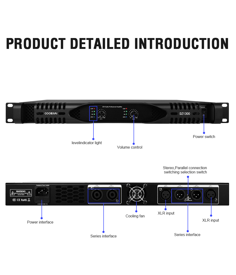 Gooermi DZ1300 1U Klasse D Ver - Outdoor Power Amplifier recensie en prijs